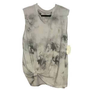 White and Grey Marble Muscle Tee